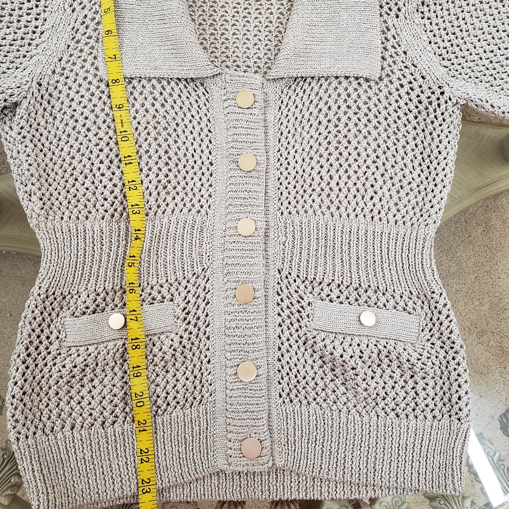 WHITE HOUSE BLACK MARKET SUBTLE METALLIC SWEATER - Picture 7 of 9